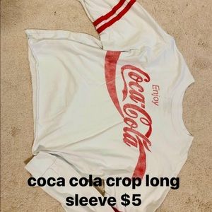crop top long sleeve coca cola